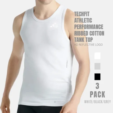 Techfit Athletic Performance Ribbed Cotton Vest -3 pack
