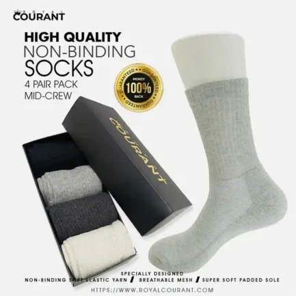 Non-Binding Socks  Extra padded-terry sole 4 Pair Pack