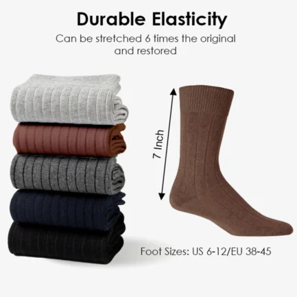 Alternative view of Men's Classic Dress Socks - Mid Crew -Vertical stripes - 5 pack