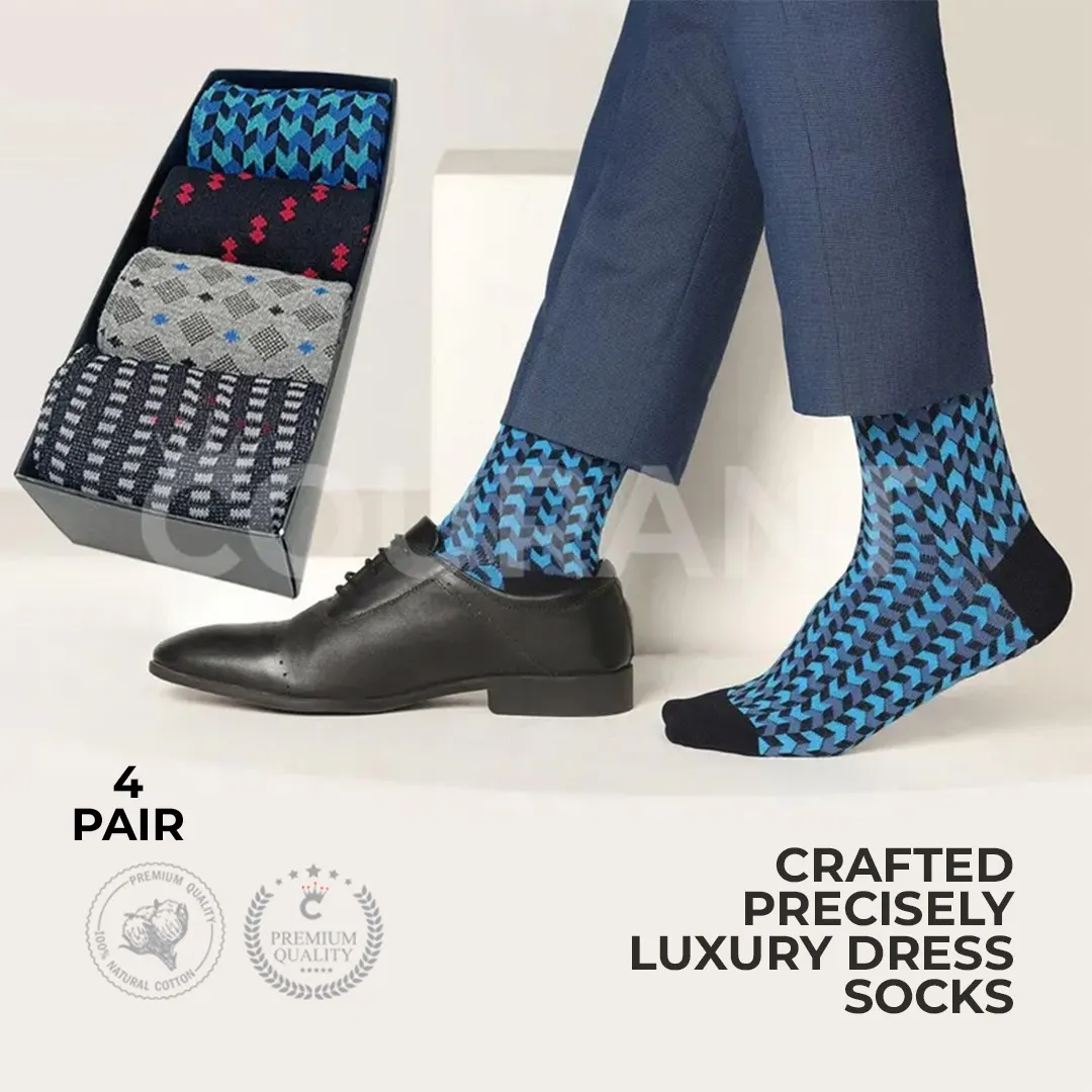 Luxury Dress Socks crafted precisely pack of 4
