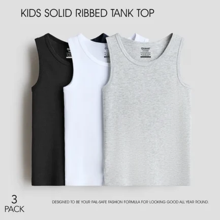 Kids Racerback Ribbed Tanks - Style & Comfort Set of 3