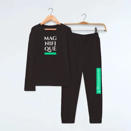 Women Long Sleeve Tee and Pyjamas 2 Pcs set for Relaxation