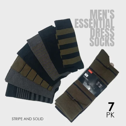 Men's Essential 7pk Crew Cotton Dress Socks
