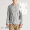 Grey Round Neck Full Sleeve Cotton Rib T-Shirt -1 pcs Set