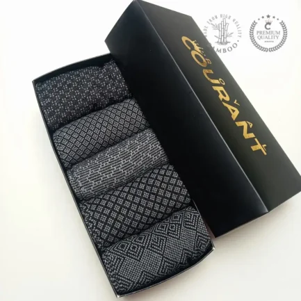 Alternative view of Men’s Luxury Dress Socks – Bamboo Rayon -5 Pairs (Black V2)
