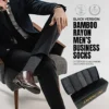 Men’s Luxury Dress Socks – Bamboo Rayon -5 Pairs (Black V2)