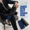 Men’s Luxury Dress Socks – Bamboo Rayon -5 Pairs (NAVY V3)