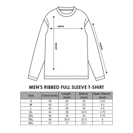 Alternative view of Round Neck Full Sleeve Cotton Rib T-Shirt -White